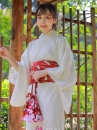 Yukata Trắng Kem Xuân Hạ