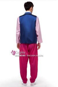 Hanbok Nam Áo Xanh Quần Hồng