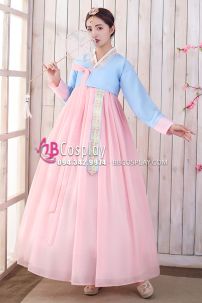 Hanbok Truyền Thống Hàn Quốc Nữ Váy Hồng Phấn