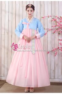 Hanbok Truyền Thống Hàn Quốc Nữ Váy Hồng Phấn