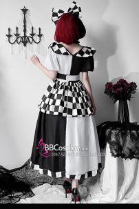 Trang Phục Hề Nữ Trắng Đen Caro