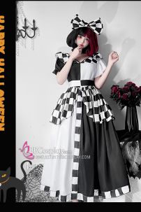 Trang Phục Hề Nữ Trắng Đen Caro