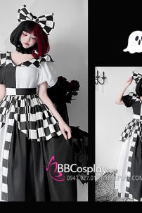 Trang Phục Hề Nữ Trắng Đen Caro