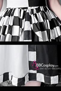 Trang Phục Hề Nữ Trắng Đen Caro
