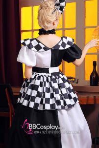 Trang Phục Hề Nữ Trắng Đen Caro