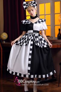 Trang Phục Hề Nữ Trắng Đen Caro