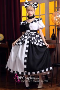 Trang Phục Hề Nữ Trắng Đen Caro