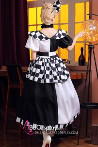 Trang Phục Hề Nữ Trắng Đen Caro