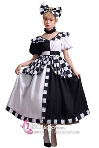 Trang Phục Hề Nữ Trắng Đen Caro