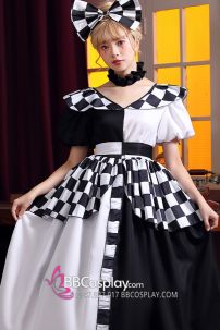 Trang Phục Hề Nữ Trắng Đen Caro