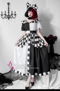 Trang Phục Hề Nữ Trắng Đen Caro