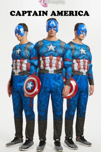 Bộ Đồ Captain America Độn Cơ Bắp In 3D