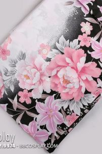 Yukata Đen Tím Hoa Hồng