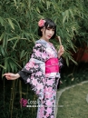 Yukata Đen Tím Hoa Hồng