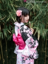 Yukata Đen Tím Hoa Hồng
