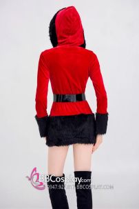 Đầm Noel Phối Lông Đen Cá Tính - Có Ảnh Thật