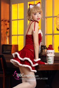 Croptop Đầm Xòe Noel Nữ Cúp Ngực Quyến Rũ