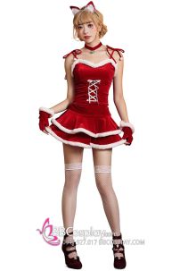 Croptop Đầm Xòe Noel Nữ Cúp Ngực Quyến Rũ