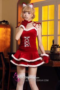 Croptop Đầm Xòe Noel Nữ Cúp Ngực Quyến Rũ