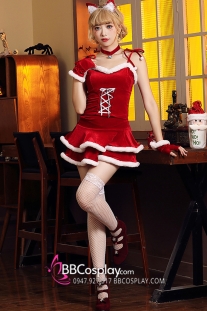 Croptop Đầm Xòe Noel Nữ Cúp Ngực Quyến Rũ