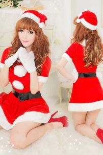 Đầm Đỏ Mặc Noel Tặng Bao Tay