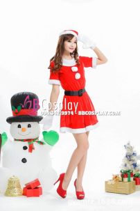 Đầm Đỏ Mặc Noel Tặng Bao Tay