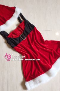 Đầm Noel Cúp Ngực Phối Thắt Lưng Đen