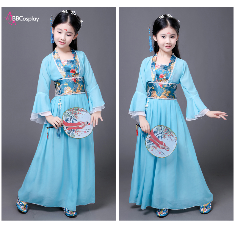Trang Phục Hằng Nga Cho Bé- Màu Xanh Nhạt