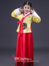 Hanbok Trẻ Em Áo Vàng Quần Đỏ
