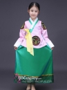 Hanbok Trẻ Em Áo Hồng Váy Xanh Lục