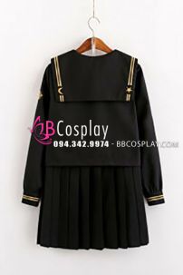 Đồng Phục Nữ Sinh Cosplay Nhật Đen Tay Dài