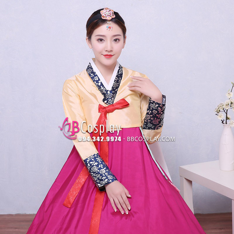 Hanbok Đẹp Giá Rẻ Áo Vàng Váy Hồng