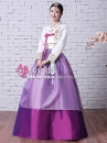 Trang Phục Hanbok HQ Áo Thêu Váy 2 Tầng Hồng Tím