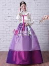 Trang Phục Hanbok HQ Áo Thêu Váy 2 Tầng Hồng Tím