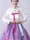 Trang Phục Hanbok HQ Áo Thêu Váy 2 Tầng Hồng Tím