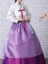 Trang Phục Hanbok HQ Áo Thêu Váy 2 Tầng Hồng Tím