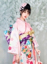 Kimono Truyền Thống Nhật Bản Hồng Pastel