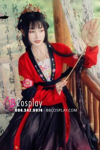 Hán Phục Thêu Hoa Hồng Quốc Bảo