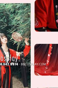 Hán Phục Thêu Hoa Hồng Quốc Bảo