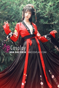 Hán Phục Thêu Hoa Hồng Quốc Bảo