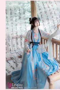 Hán Phục Thêu Hoa Chiết Eo Thanh Quốc Bảo