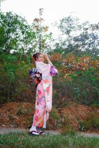 Kimono Truyền Thống Chuấn Nhật Màu Hồng