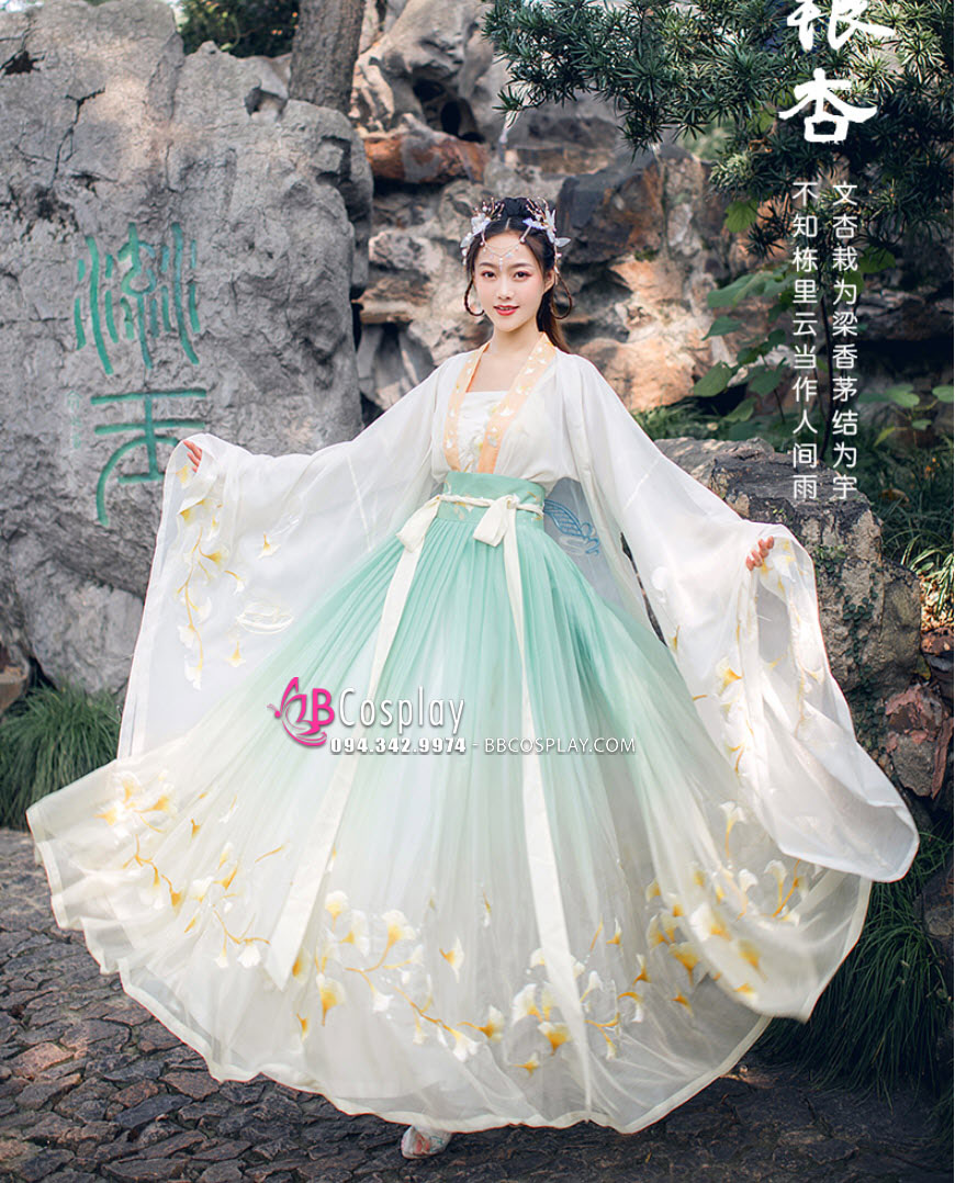 Váy cổ trang Hán phục nữ thời Đường 6m Cửu Loan Sai của hãng Hán Vận Các  Phù Dung | Shopee Việt Nam