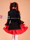 Qiloli Tay Bèo Áo Đen Váy Đỏ