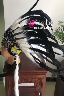 Nón Thổ Dân Giá Rẻ Lông Đen Trắng