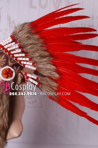 Nón Thổ Dân Cao Cấp Lông Đỏ