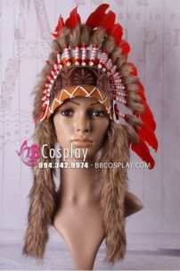 Nón Thổ Dân Cao Cấp Lông Đỏ