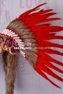 Nón Thổ Dân Cao Cấp Lông Đỏ