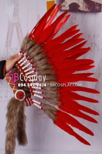 Nón Thổ Dân Cao Cấp Lông Đỏ