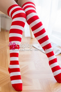 Vớ Sọc To Màu Đỏ Trắng